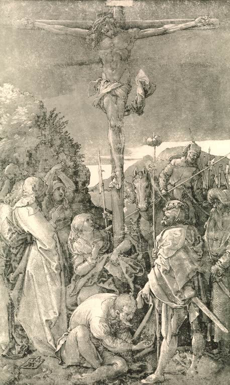 Kunstdruck „Christus am Kreuz“ von Albrecht Dürer mit eindrucksvoller Darstellung des gekreuzigten Christus