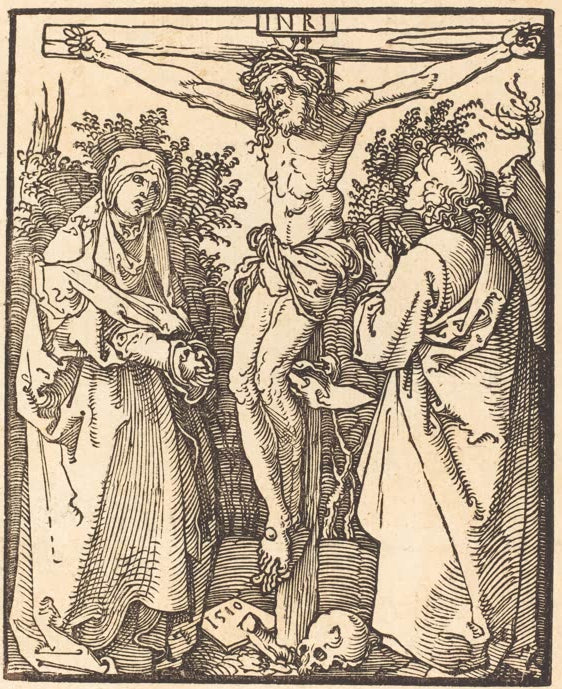 Kunstdruck „Christus am Kreuz mit Maria und dem heiligen Johannes“ von Albrecht Dürer