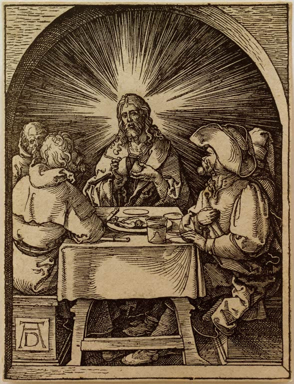 Kunstdruck „Christus und seine Jünger in Emmaus“ von Albrecht Dürer