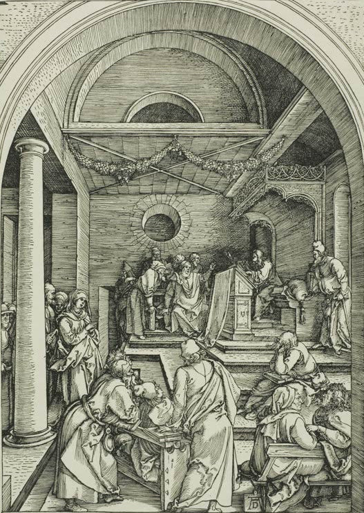 Kunstdruck „Christus unter den Schriftgelehrten“ von Albrecht Dürer