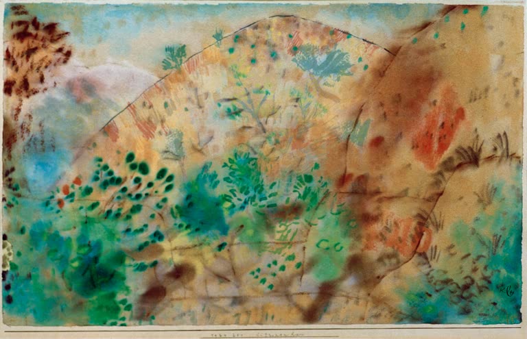 Kunstdruck Citronenhain von Paul Klee mit abstrakter Darstellung eines Zitronenhains

