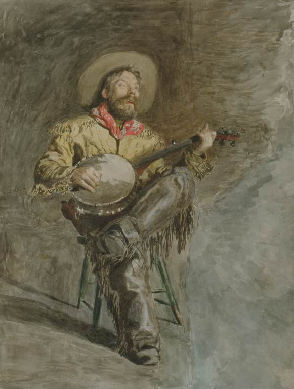 Kunstdruck des Gemäldes Cowboy singt von Thomas Eakins, handgefertigt in Deutschland