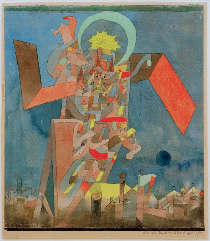 Kunstdruck „Dämon über d. Schiffen“ von Paul Klee, handgefertigt in Deutschland