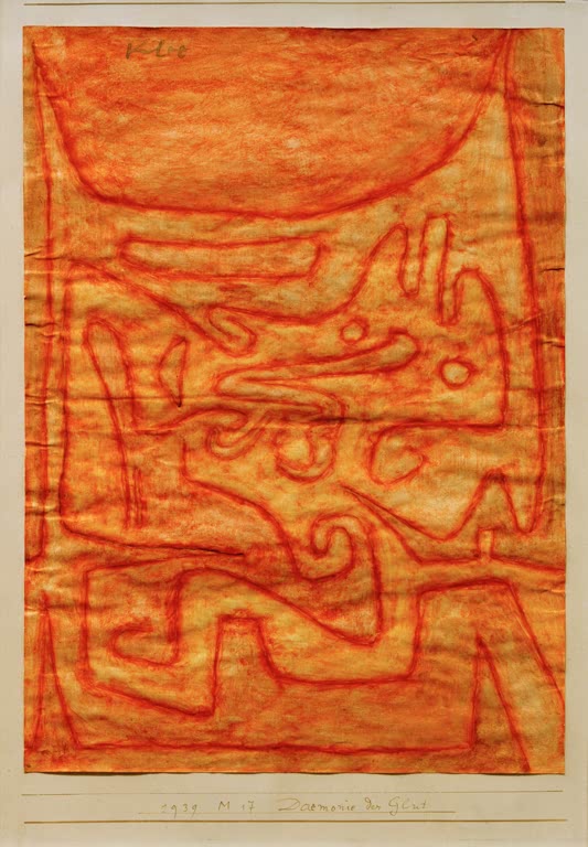 Kunstdruck „Daemonie der Glut“ von Paul Klee, handgefertigt in Deutschland