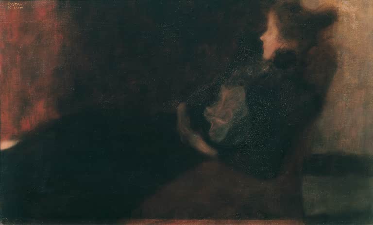 Kunstdruck von „Dame am Kamin“ von Gustav Klimt mit eleganter Darstellung und charakteristischer Farbgestaltung. In Deutschland von Hand gefertigt, als Leinwand oder Poster erhältlich.