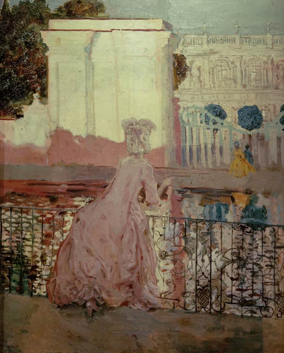 Kunstdruck Dame am Teich von Konstantin Andrejewitsch Somow