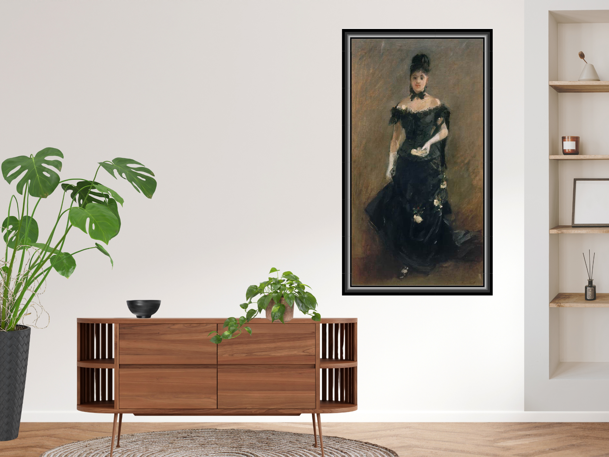 Dame in Schwarz vor dem Theater | Berthe Morisot