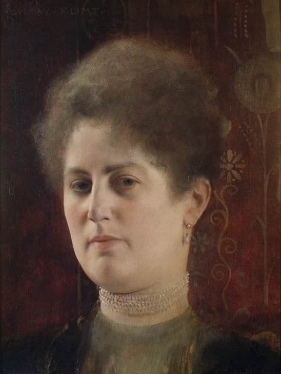 Kunstdruck von „Damenbildnis (Bildnis Frau Heymann?)“ von Gustav Klimt mit eleganter Porträtdarstellung und charakteristischer Jugendstil-Ästhetik. In Deutschland von Hand gefertigt.