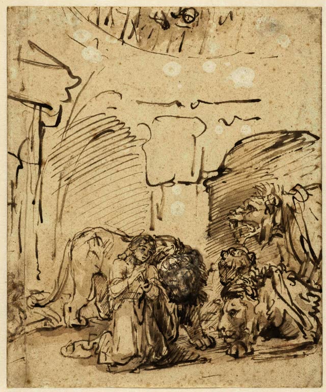 Kunstdruck „Daniel in der Löwengrube“ von Rembrandt van Rijn