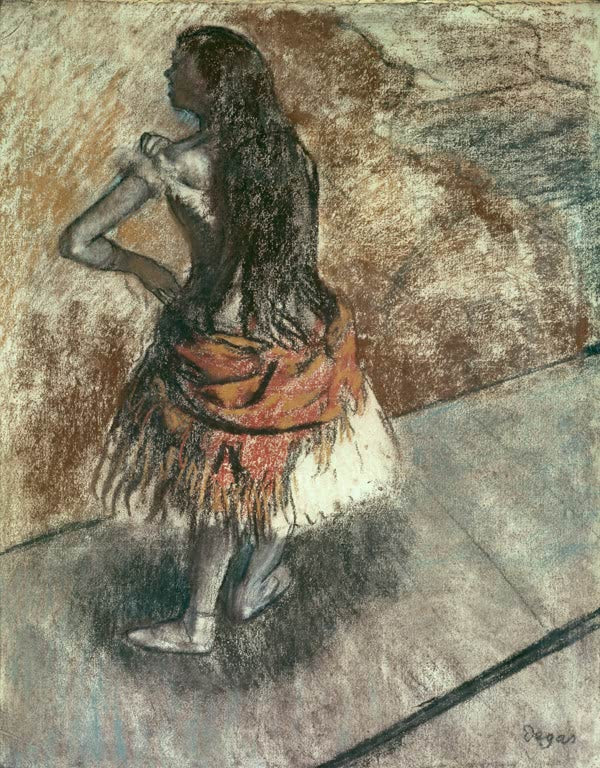 Kunstdruck des Gemäldes „Danseuse“ von Edgar Degas mit der Darstellung einer eleganten Balletttänzerin. Hochwertig in Deutschland per Hand gefertigt, erhältlich als Poster oder Leinwand.