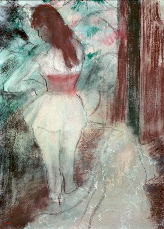 Kunstdruck von „Danseuse s'habillant“ von Edgar Degas, handgefertigt in Deutschland als Leinwand oder Poster erhältlich