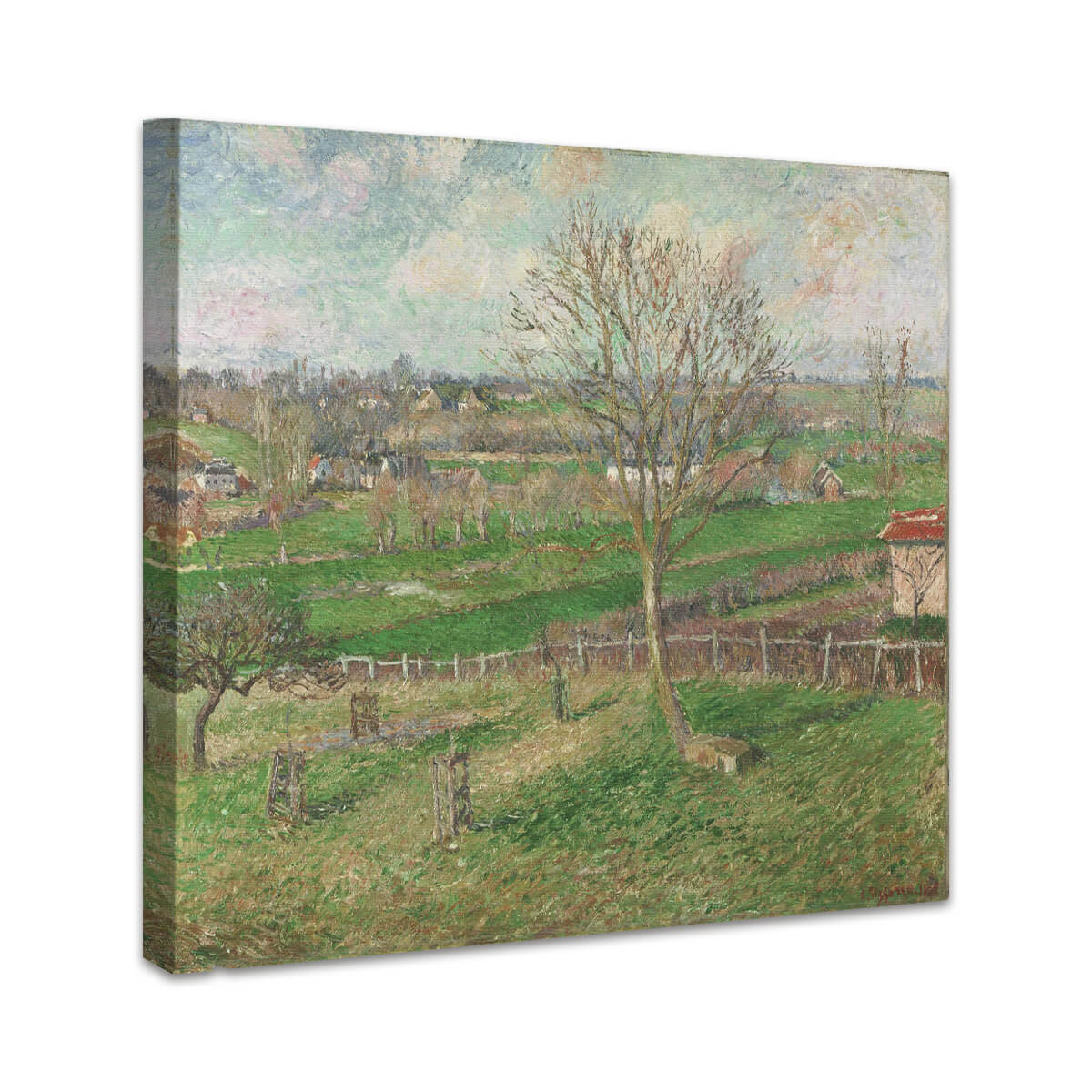 Das Feld und der große Walnussbaum im Winter, Eragny | Camille Pissarro