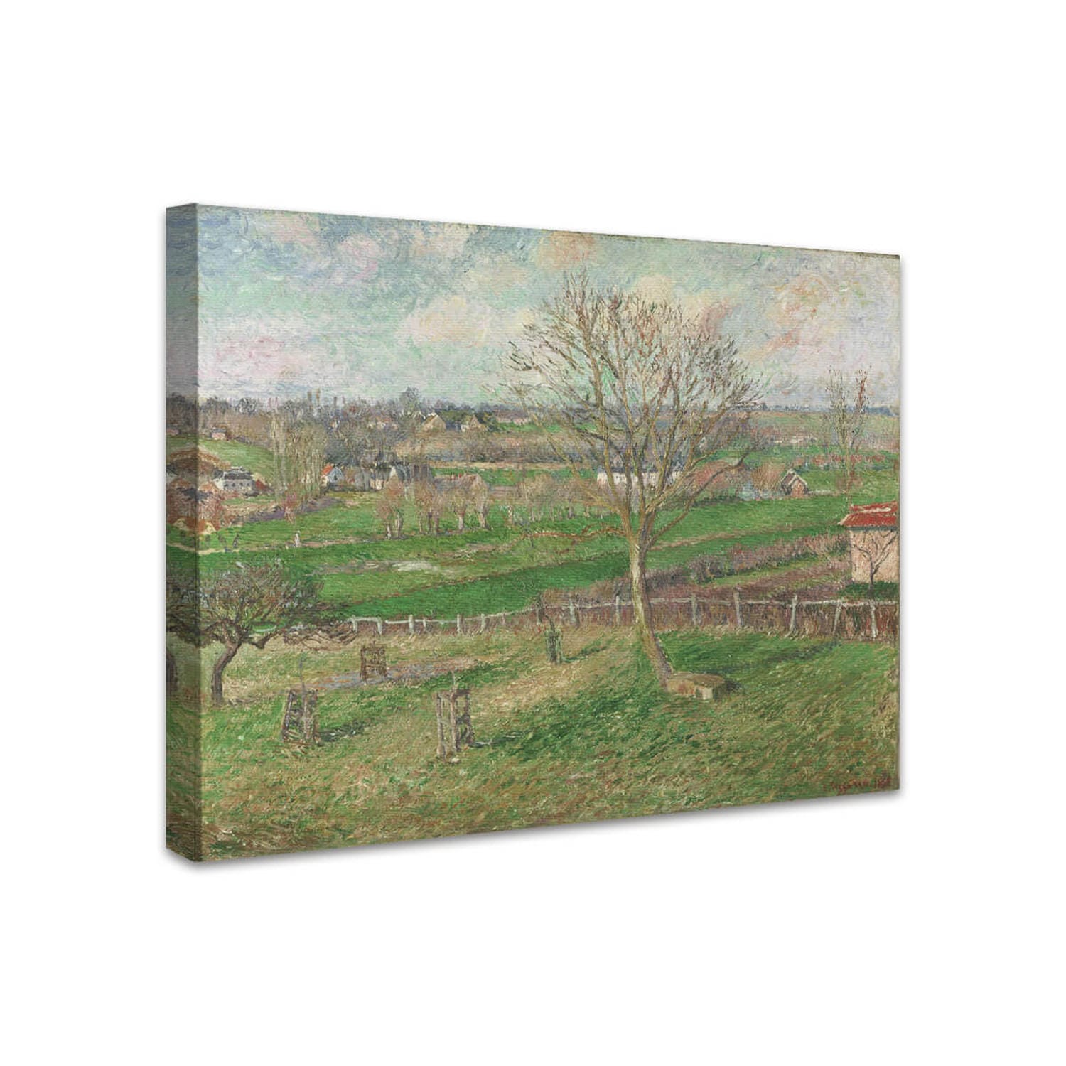 Das Feld und der große Walnussbaum im Winter, Eragny | Camille Pissarro