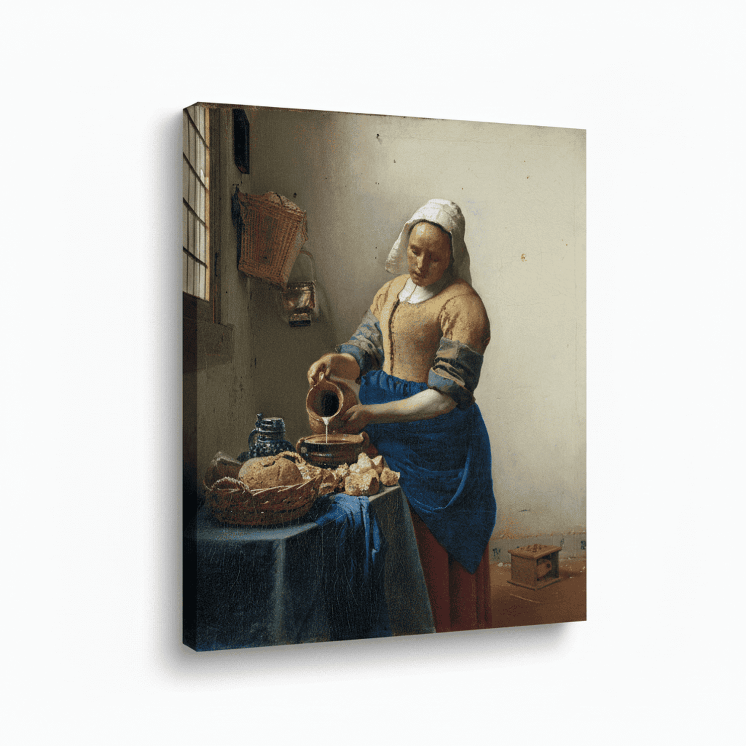 Das Milchmädchen | Johannes Vermeer als Kunstdruck auf Leinwand auf gespannt