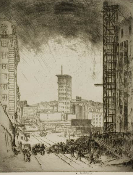 Das Gerüst von Bror Julius Olsson Nordfeldt als Kunstdruck, handgefertigt in Deutschland, erhältlich als Poster oder Leinwand.
