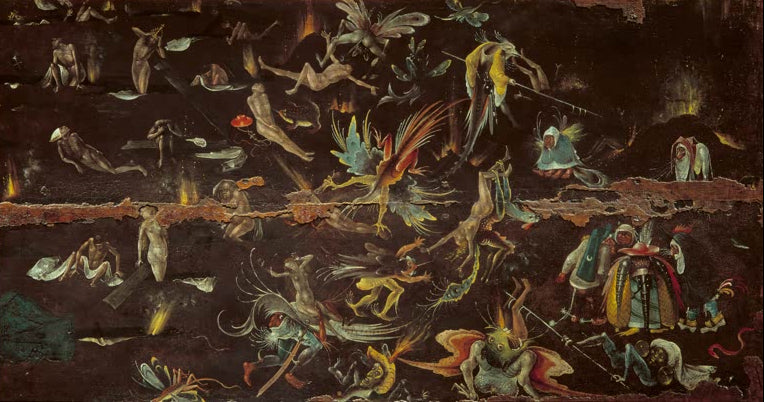 Kunstdruck „Das Jüngste Gericht“ von Hieronymus Bosch mit Weltgericht, Himmel, Hölle und fantastischen Gestalten