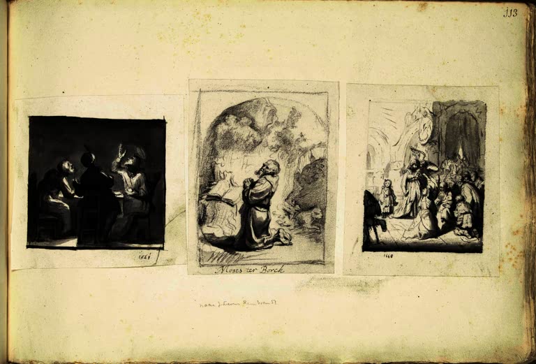 Kunstdruck „Das Mahl in Emmaus, der heilige Hieronymus und die Darstellung im Tempel“ von Rembrandt van Rijn

