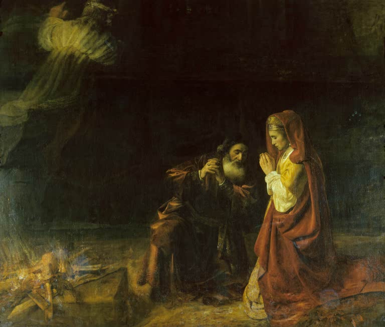 Kunstdruck Das Opfer Manoahs von Rembrandt van Rijn