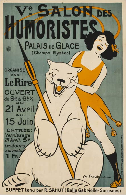 Kunstdruck „Das fünfte Salon der Humoristen“ von Auguste Roubille mit humoristischer Ausstellungsszene