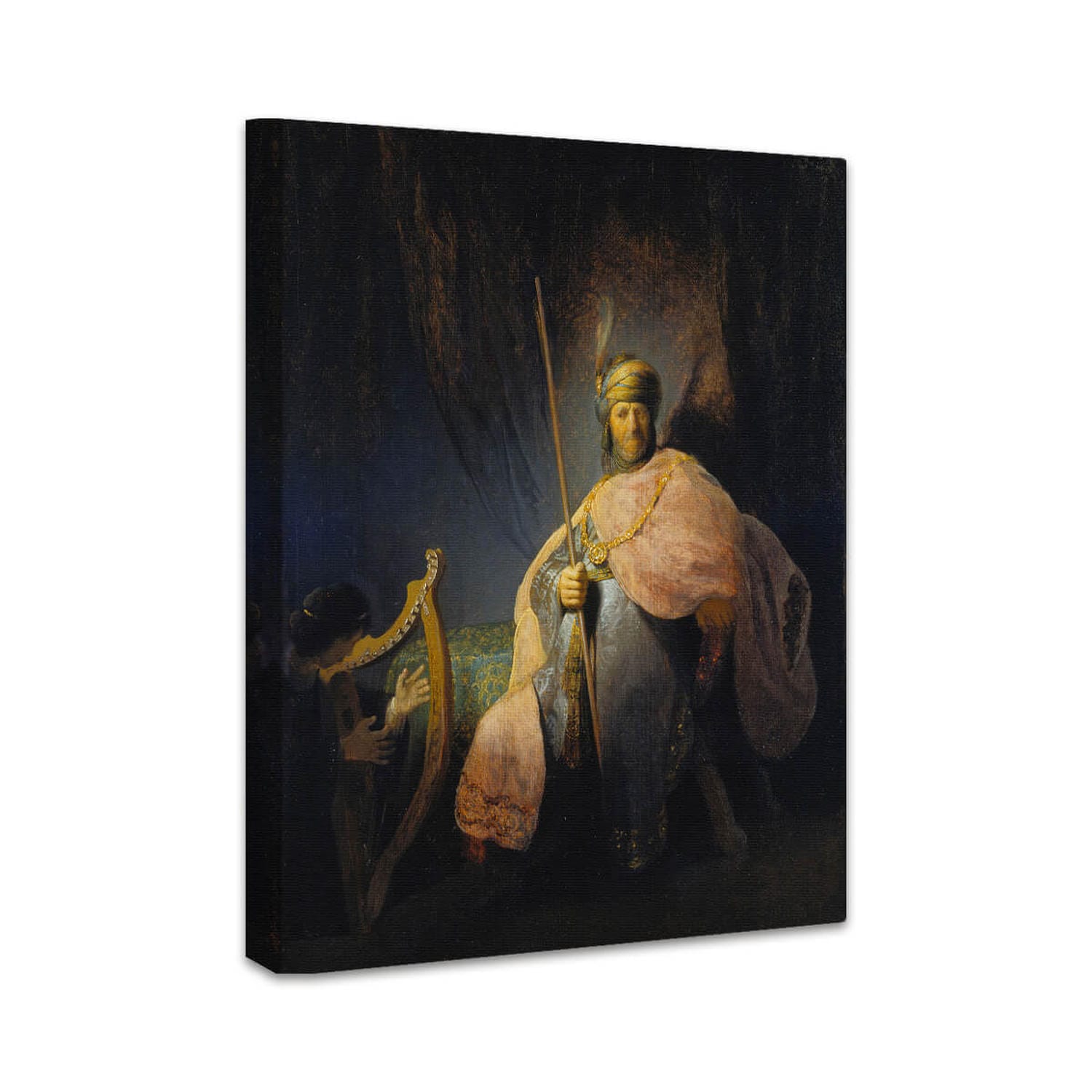 David spielt die Harfe vor Saul | Rembrandt van Rijn