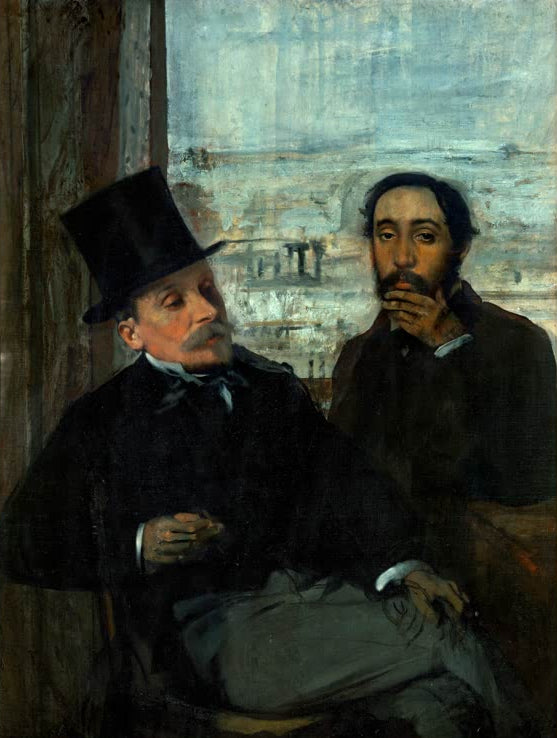 Kunstdruck von „Degas et Valerne“ von Edgar Degas, handgefertigt in Deutschland als Leinwand oder Poster erhältlich