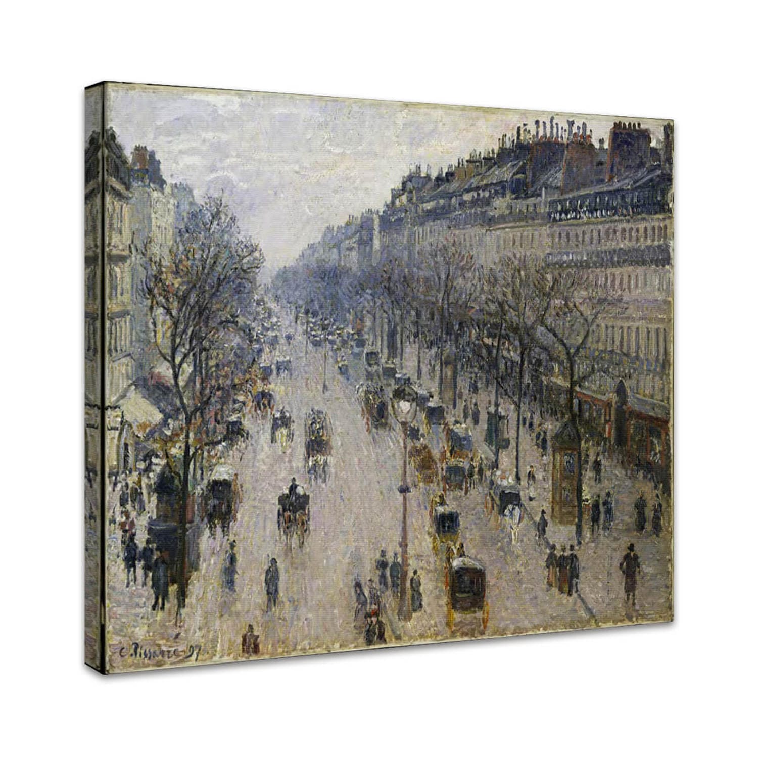 Der Boulevard Montmartre an einem Wintermorgen | Camille Pissarro