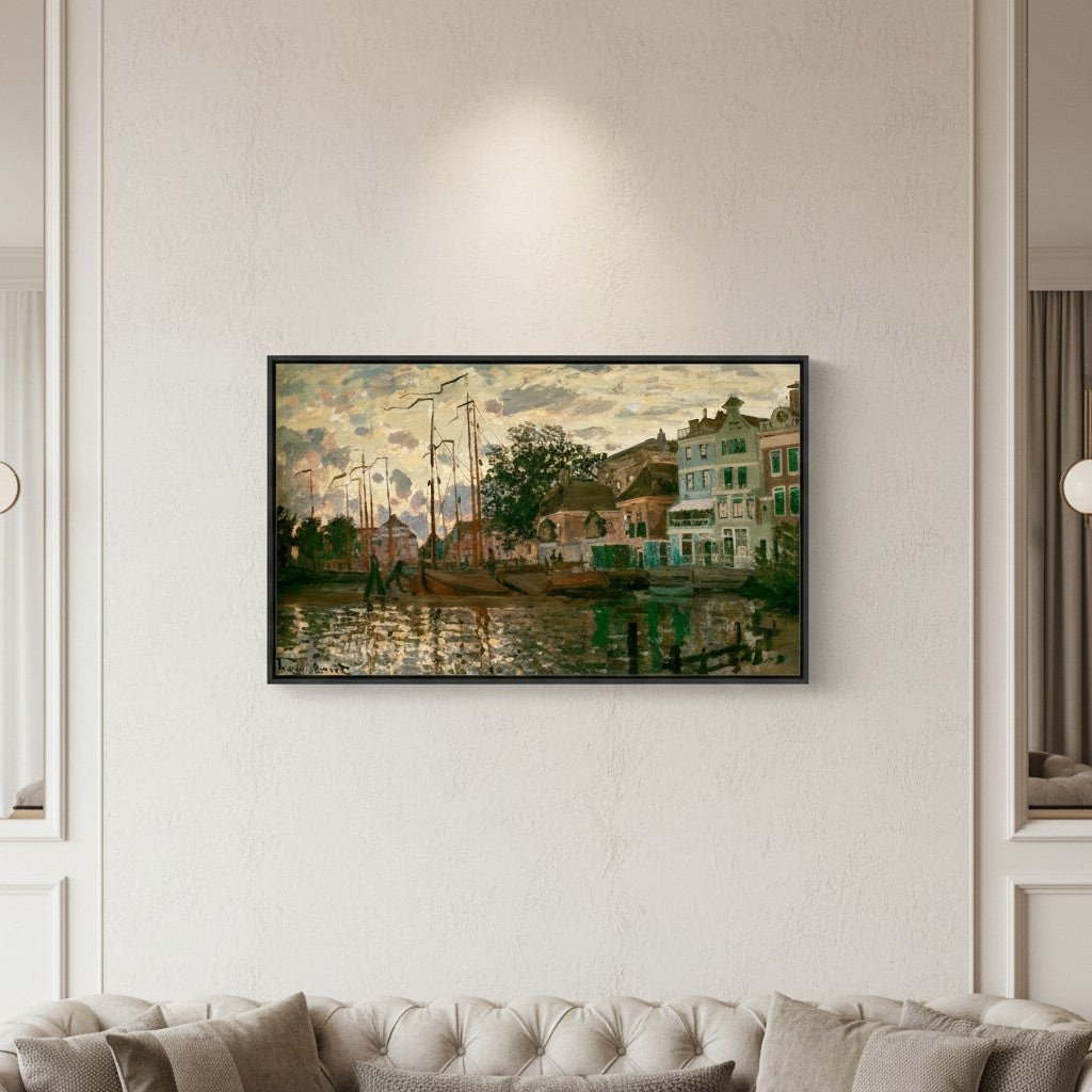Der Dam in Zaandam am Abend | Claude Monet