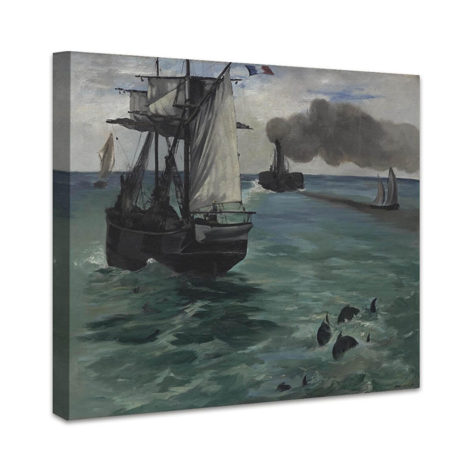 Der Dampfer, Meereslandschaft mit Schweinswalen | Édouard Manet