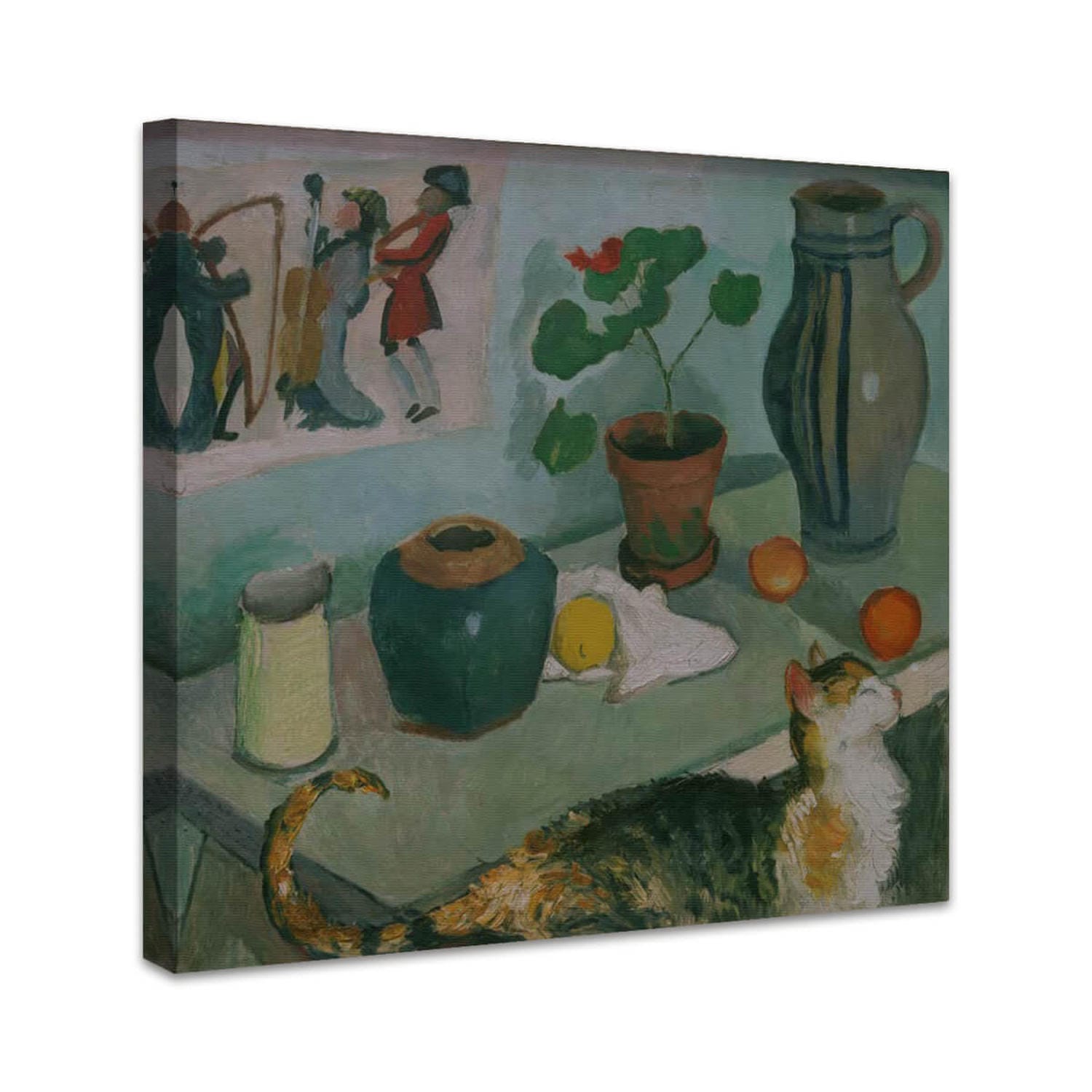 Der Geist im Hausgestühl: Stillleben mit Katze | August Macke