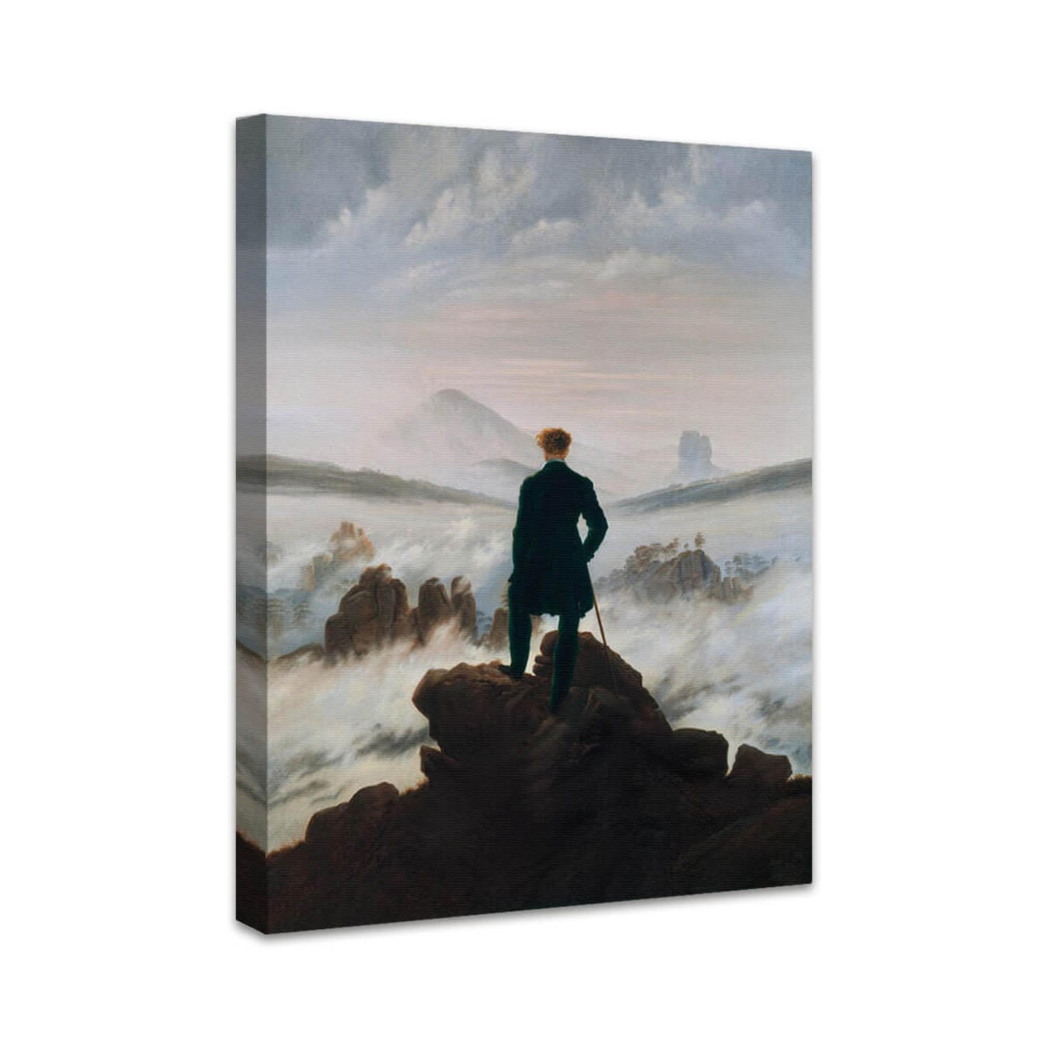 Der Wanderer über dem Nebelmeer | Caspar David Friedrich als Kunstdruck auf Leinwand auf Keilrahmen gespannt