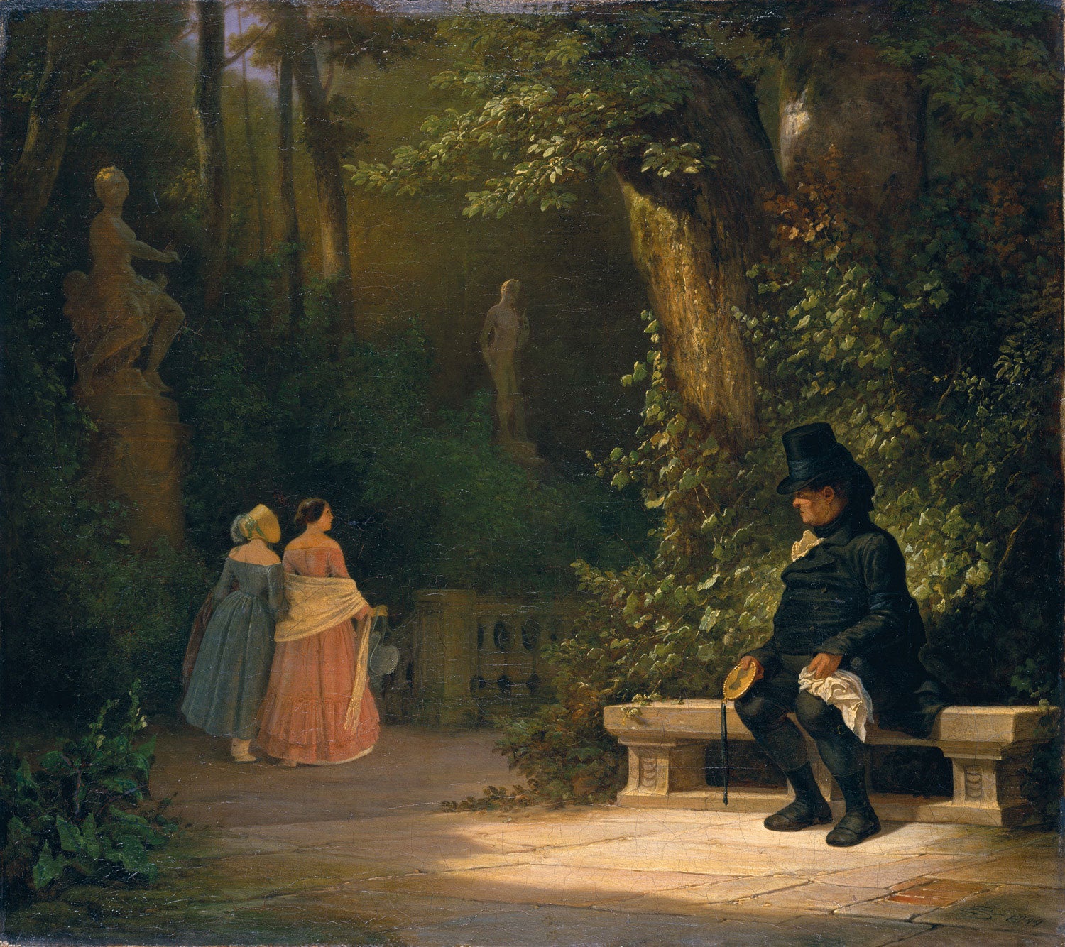 "Der Witwer" von Carl Spitzweg – Nachdenklicher älterer Mann in einem gemütlichen Interieur, umgeben von warmem Licht und melancholischer Atmosphäre.