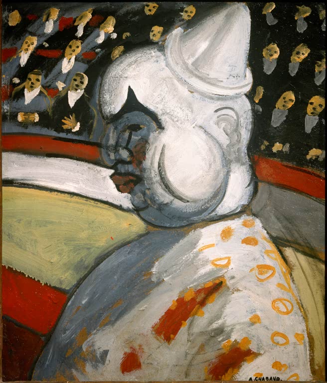 Kunstdruck „Der Clown“ von Auguste Chabaud mit ausdrucksstarker Darstellung eines Clowns