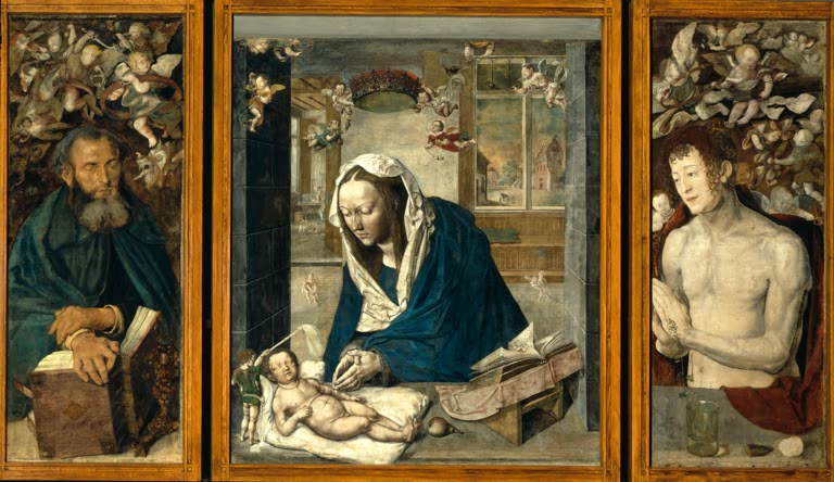 Kunstdruck des Gemäldes „Der Dresdener Altar“ von Albrecht Dürer. Hochwertiger Fine-Art-Druck, in Deutschland per Hand gefertigt, auf Leinwand oder als Poster erhältlich.