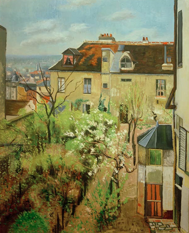 Kunstdruck „Der Garten von Utrillos Haus“ von André Utter mit idyllischer Gartenszene