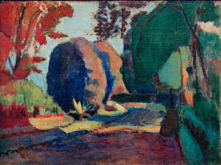 Kunstdruck „Der Luxemburger Garten“ von Henri Matisse mit farbenfroher Gartenszene und impressionistischer Atmosphäre