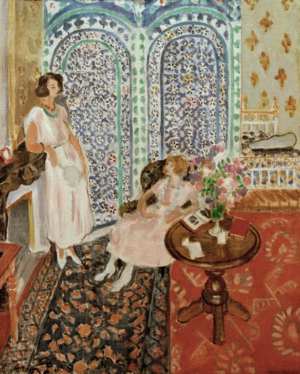 Kunstdruck des Gemäldes Der Maurische Wandschirm von Henri Matisse, handgefertigt in Deutschland als Poster oder Leinwand erhältlich