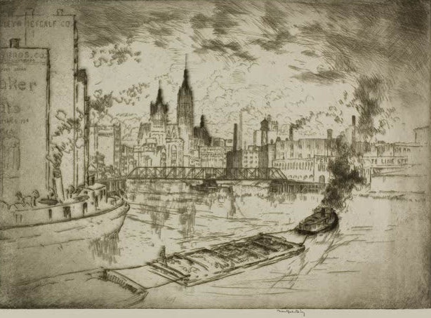 Der Milwaukee-Fluss von Bror Julius Olsson Nordfeldt als Kunstdruck, handgefertigt in Deutschland, erhältlich als Poster oder Leinwand.