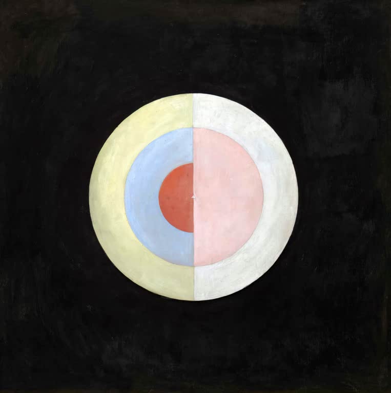 Kunstdruck „Der Schwan, Nr. 16, Gruppe IX/SUW“ von Hilma af Klint mit abstrakter, symbolischer Komposition