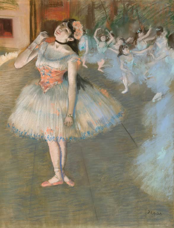Kunstdruck des Gemäldes „Der Star“ von Edgar Degas, detailgetreu als Kunstdruck umgesetzt und in Deutschland von Hand gefertigt.