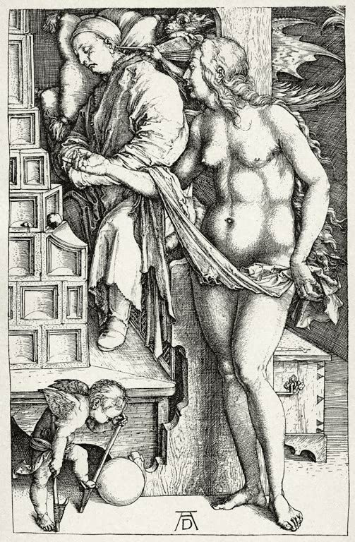 Kunstdruck „Der Traum“ von Albrecht Dürer mit symbolreicher Szene im Stil der Renaissance