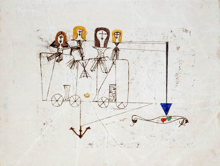 Kunstdruck „Der Tugend Wagen (zur Erinnerung an den 5. Oktober 1922)“ von Paul Klee