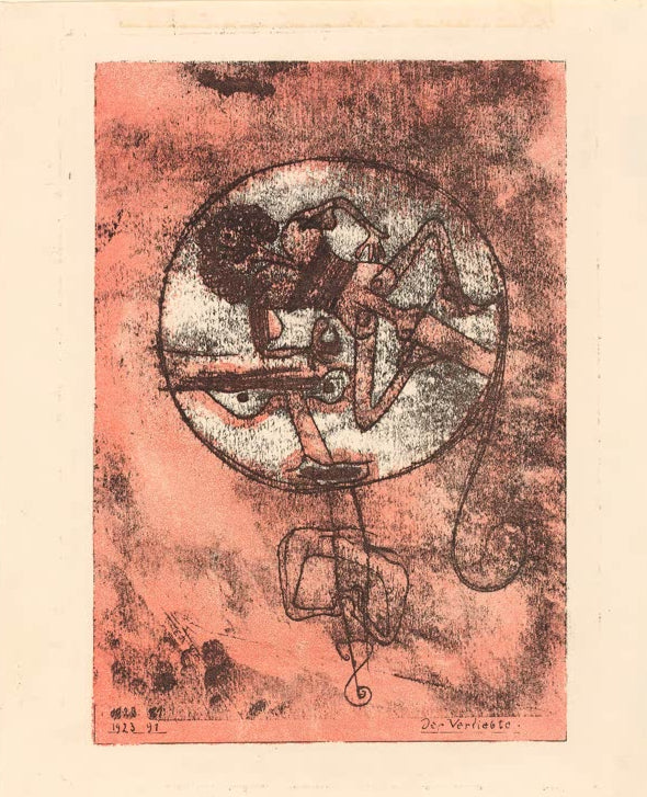 Kunstdruck von „Der Verliebte“ von Paul Klee mit stilisierter Figur und poetischer, abstrakter Bildsprache.