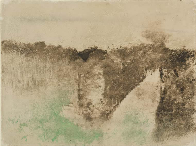 Kunstdruck des Gemäldes Der Weg im Wald von Edgar Degas mit einem Weg durch eine natürliche Waldlandschaft.