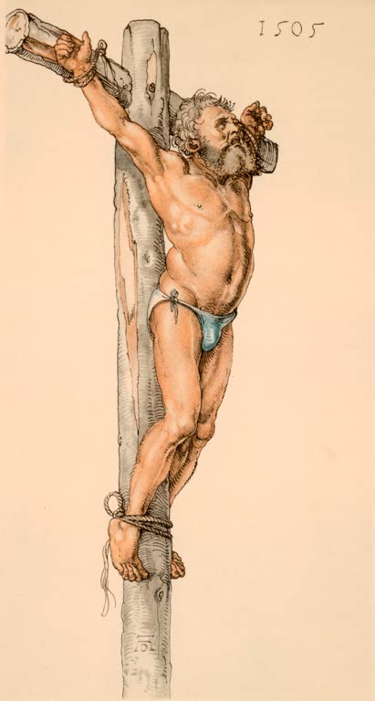 Kunstdruck des Gemäldes „Der böse Schächer“ von Albrecht Dürer. Hochwertiger Fine-Art-Druck, in Deutschland per Hand gefertigt, erhältlich auf Leinwand oder als Poster.