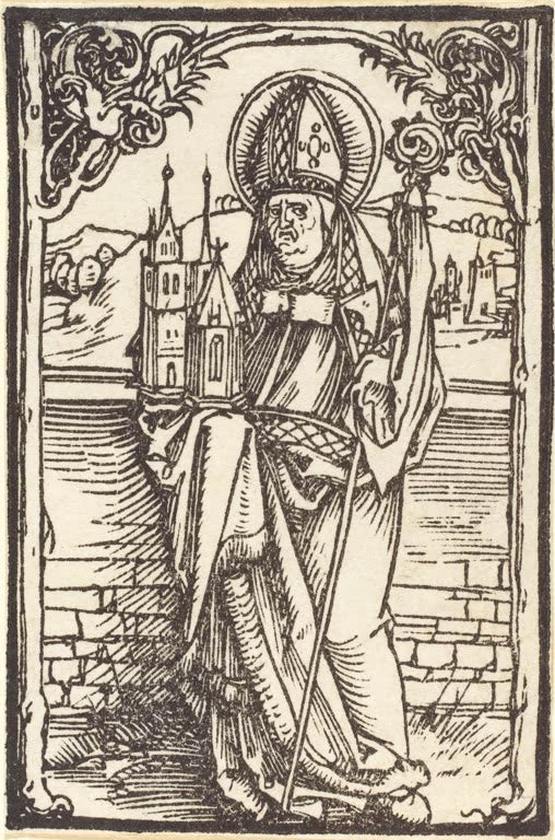 Kunstdruck „Der heilige Wolfgang“ von Albrecht Dürer mit würdevoller Heiligendarstellung der Renaissance