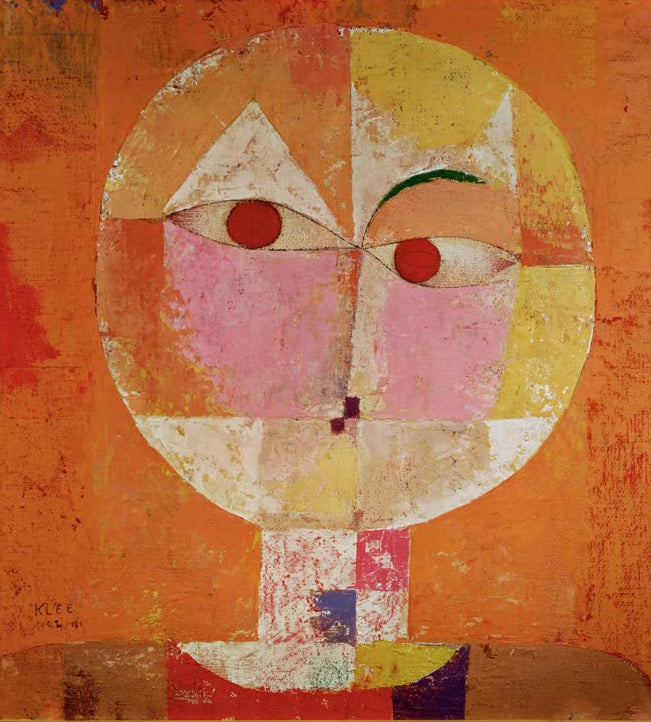 Kunstdruck von „Der kleine Alte“ von Paul Klee mit stilisierter Figur und charakteristischer abstrakter Formensprache.