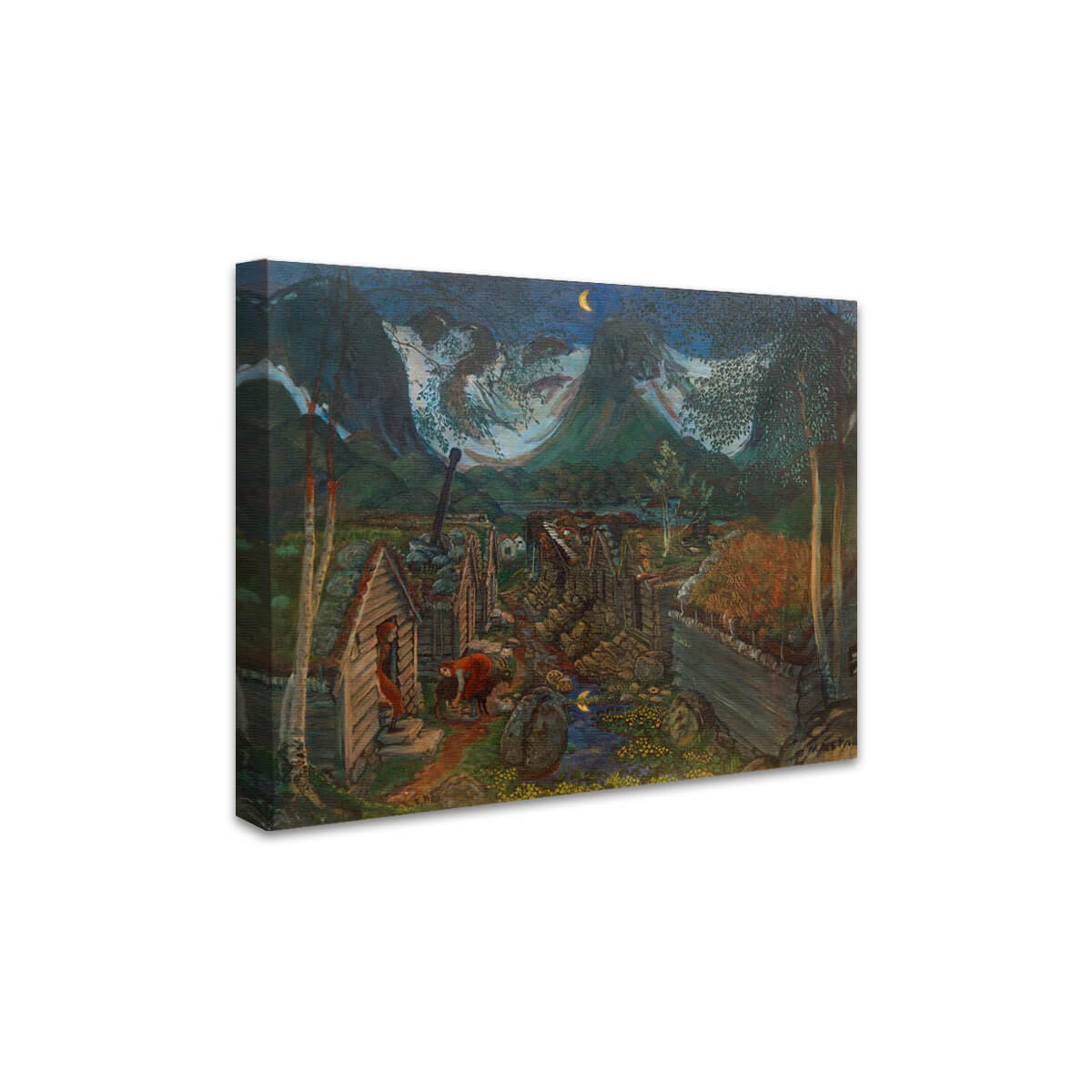 Die Gehöfte am Berg Befring | Nikolai Astrup