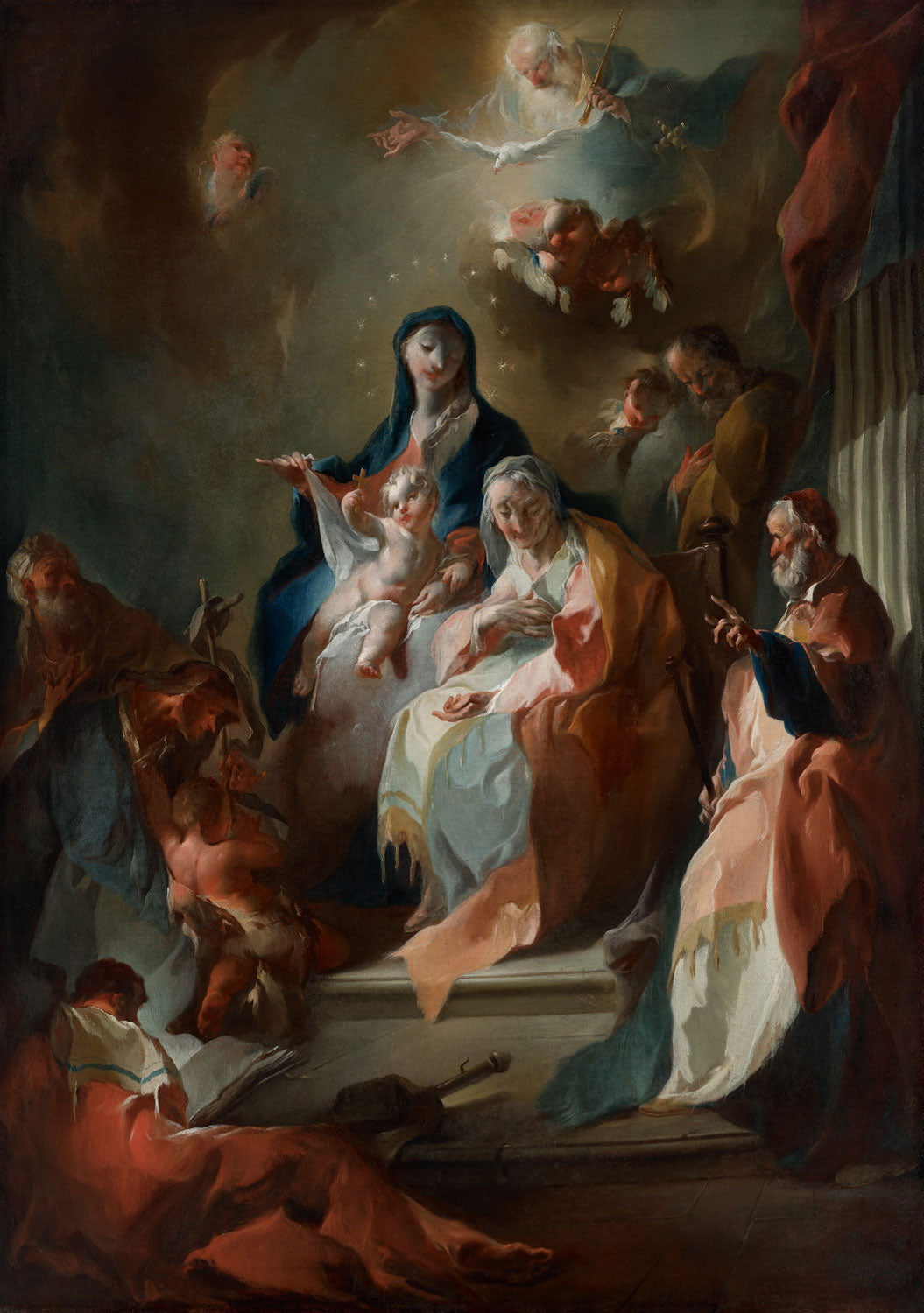 Die Heilige Sippe von Franz Anton Maulbertsch, barockes Gemälde mit dynamischer Komposition und leuchtender Farbgebung.