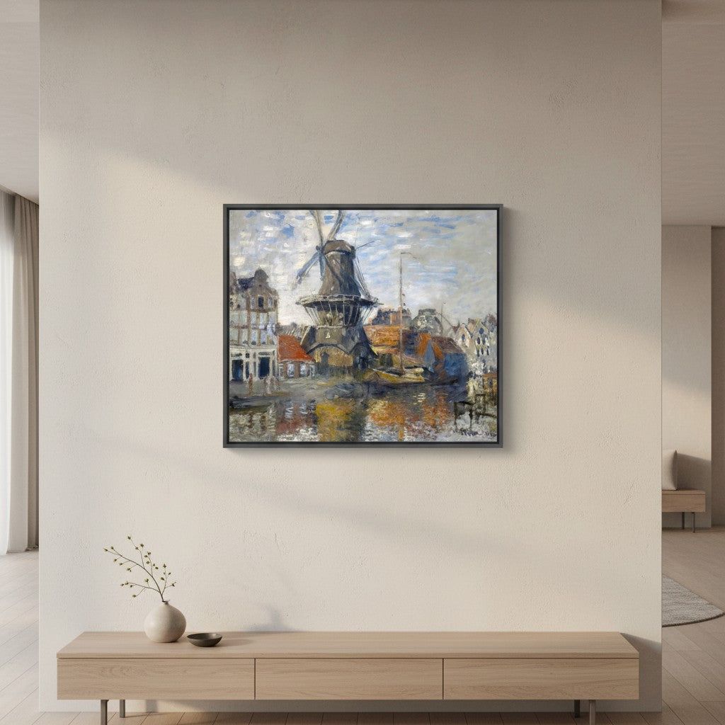 Die Windmühle an der Onbekende Gracht, Amsterdam | Claude Monet