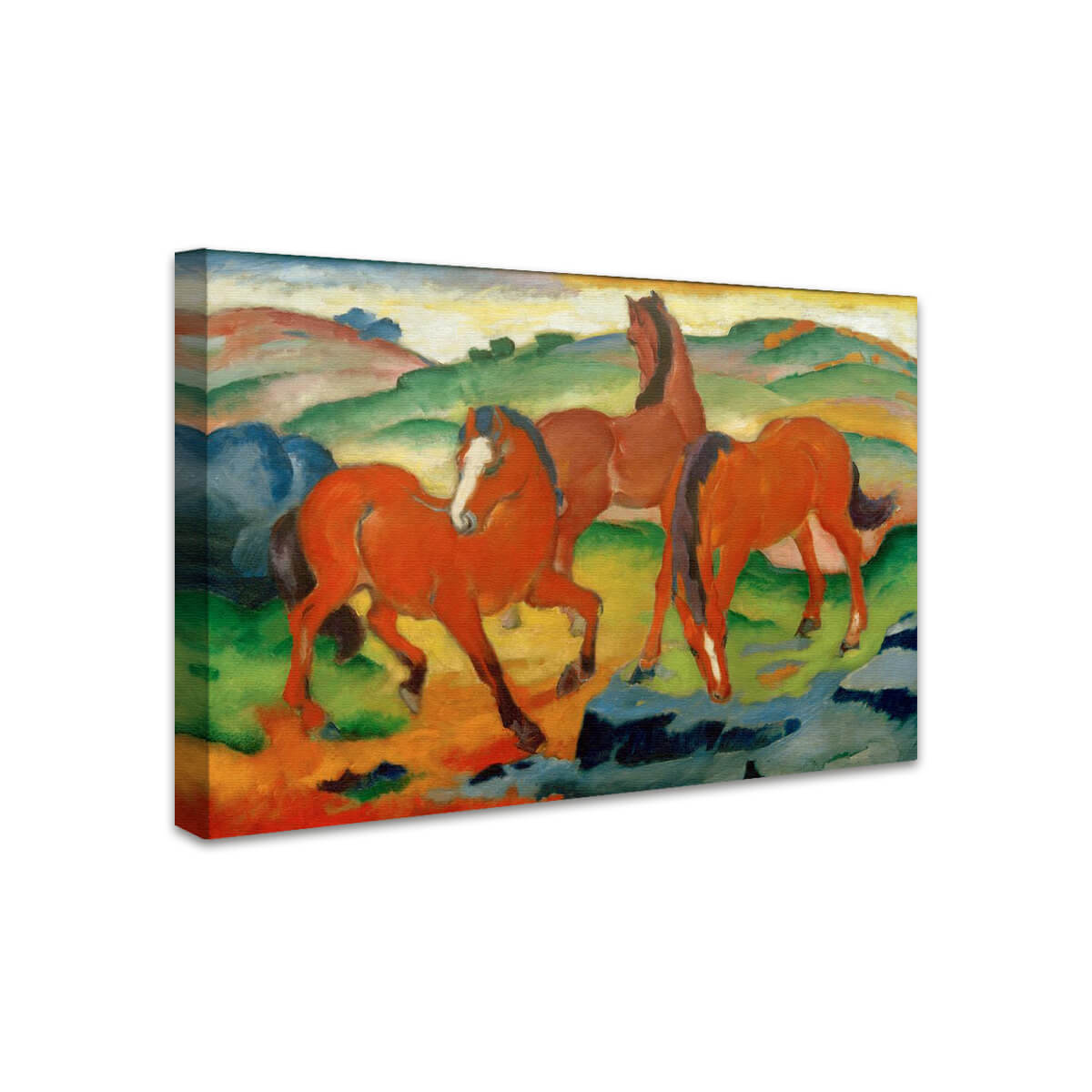 Die roten Pferde (Weidende Pferde IV) | Franz Marc
